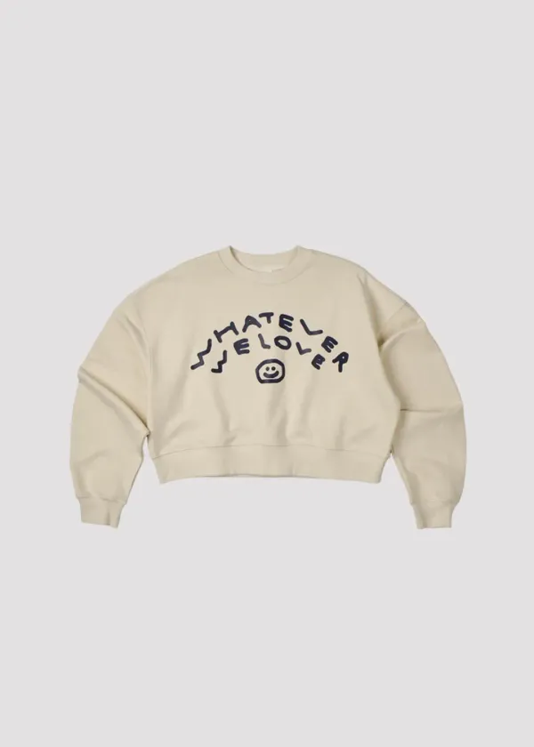CROP SWEAT WE LOVE IVORY