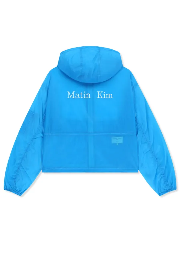 BACK LOGO HOODY WINDBREAKER FOR WOMEN IN BLUE