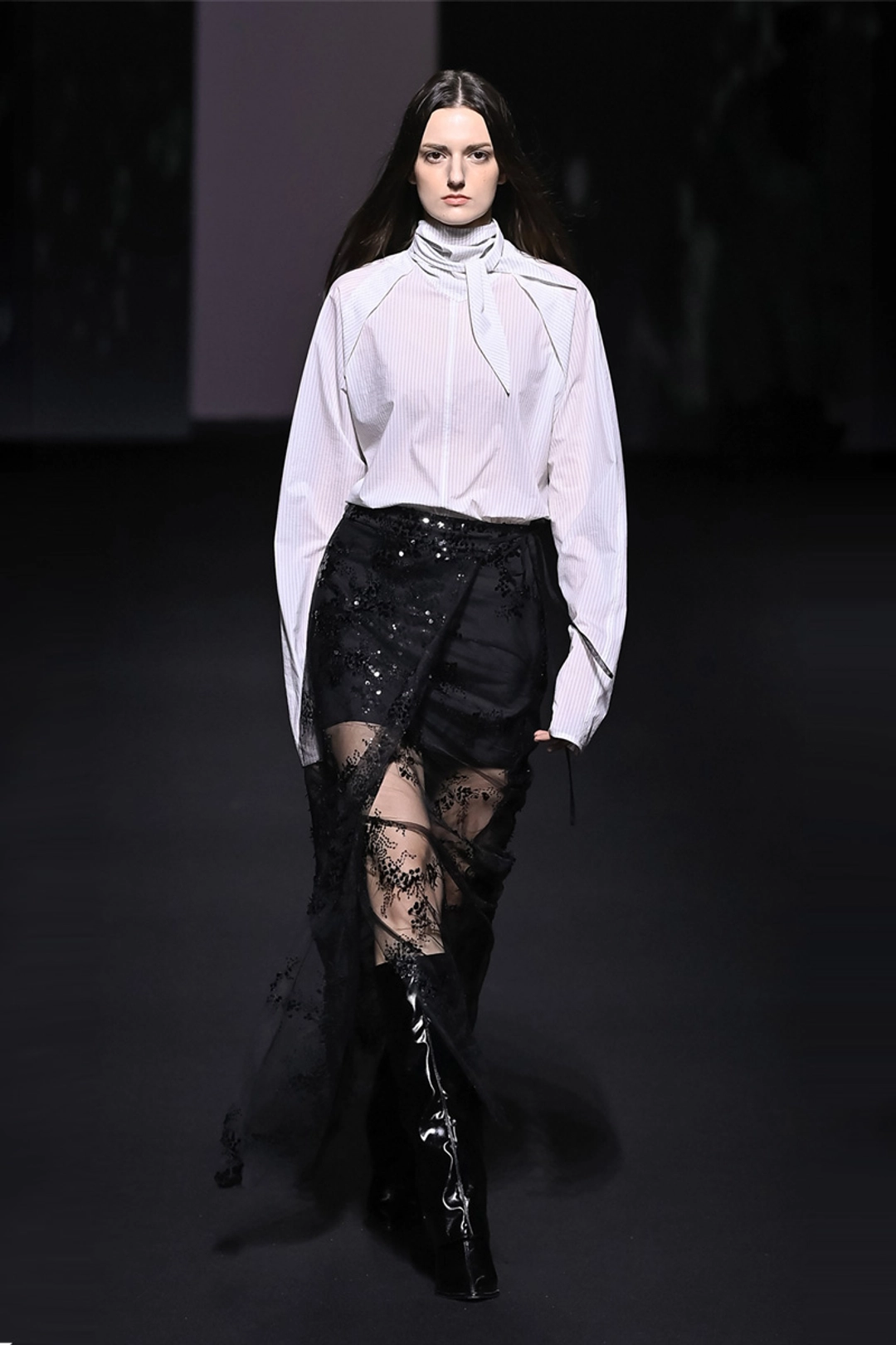 리이 TIE-NECK STRIPPED BLOUSE 상품 이미지 3