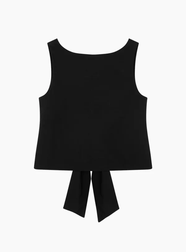 NYLON RIBBON BLOUSE (BLACK)