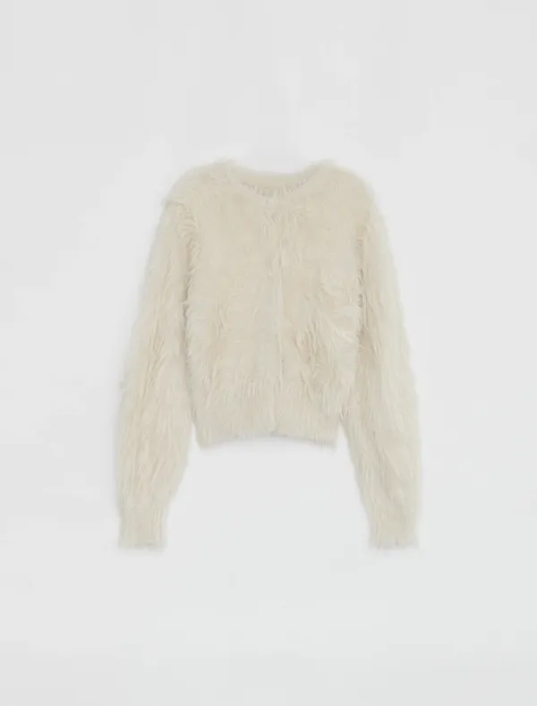 SOFT HAIR KNIT CARDIGAN [CREAM]