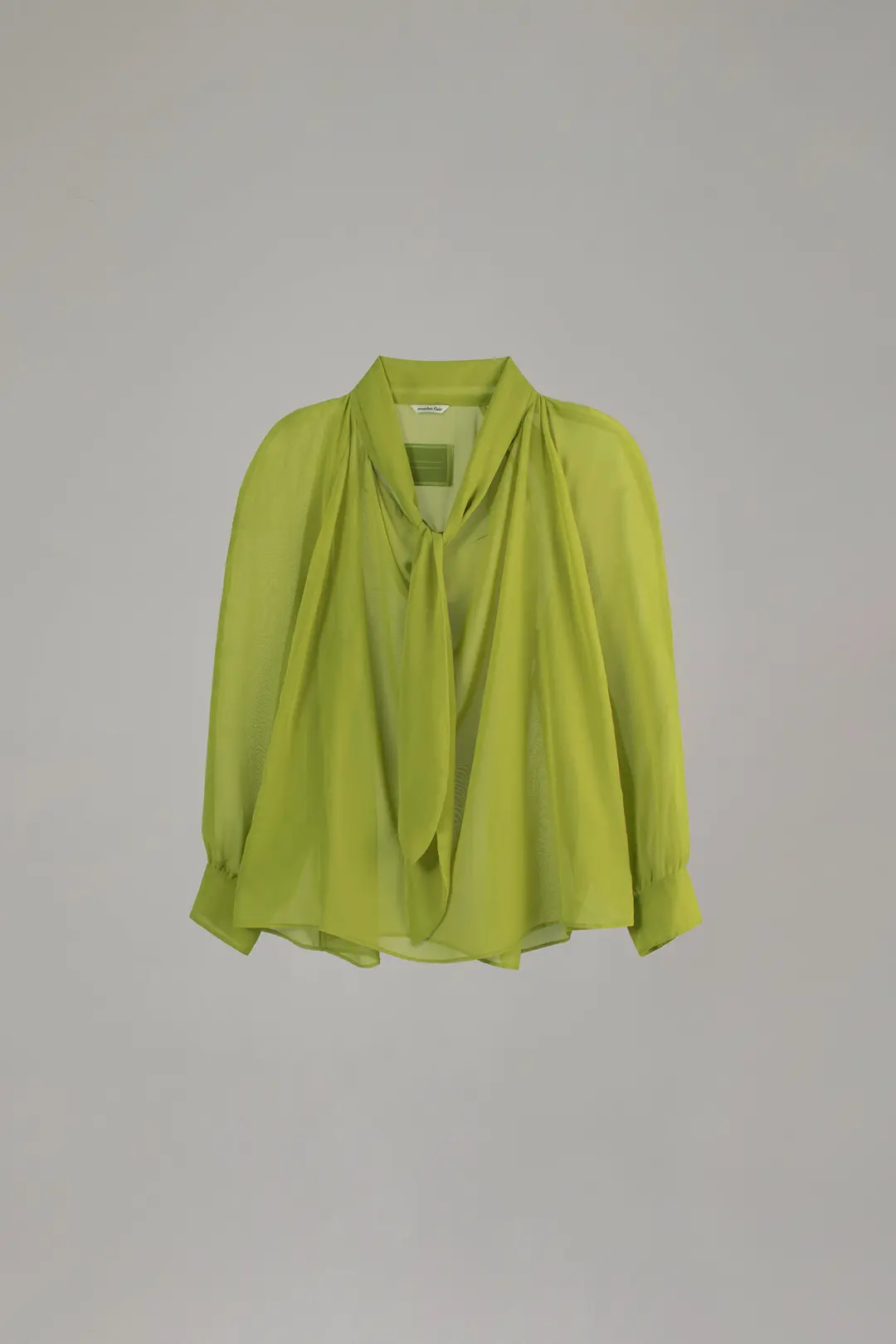 오버듀플레어 COWL TIE BLOUSE_BRAT GREEN 상품 이미지 3