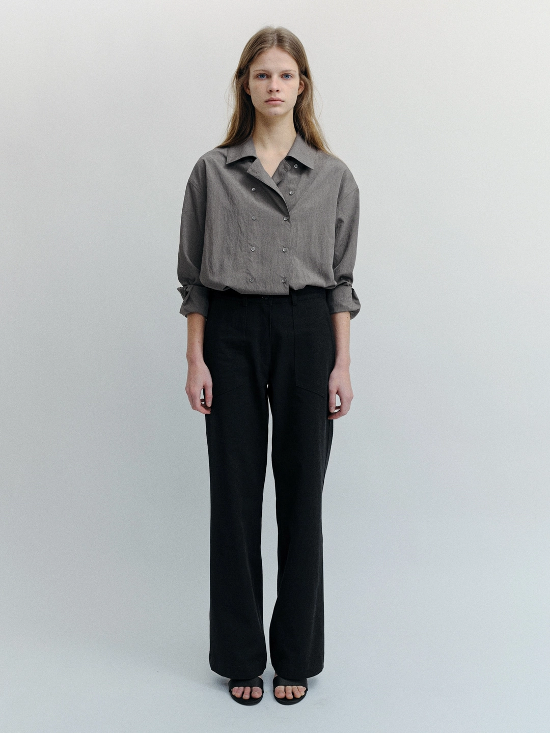 톨로 [3차 재입고 5/29 순차 발송] Double Breasted Blouse(Charcoal) 상품 이미지 1