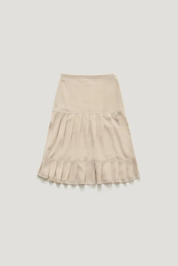 MARIE SHEER PLEATED SKIRT_NATURAL BEIGE / ₩189,000
