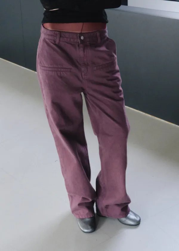 FADED DYED PANTS [MUTED PLUM]