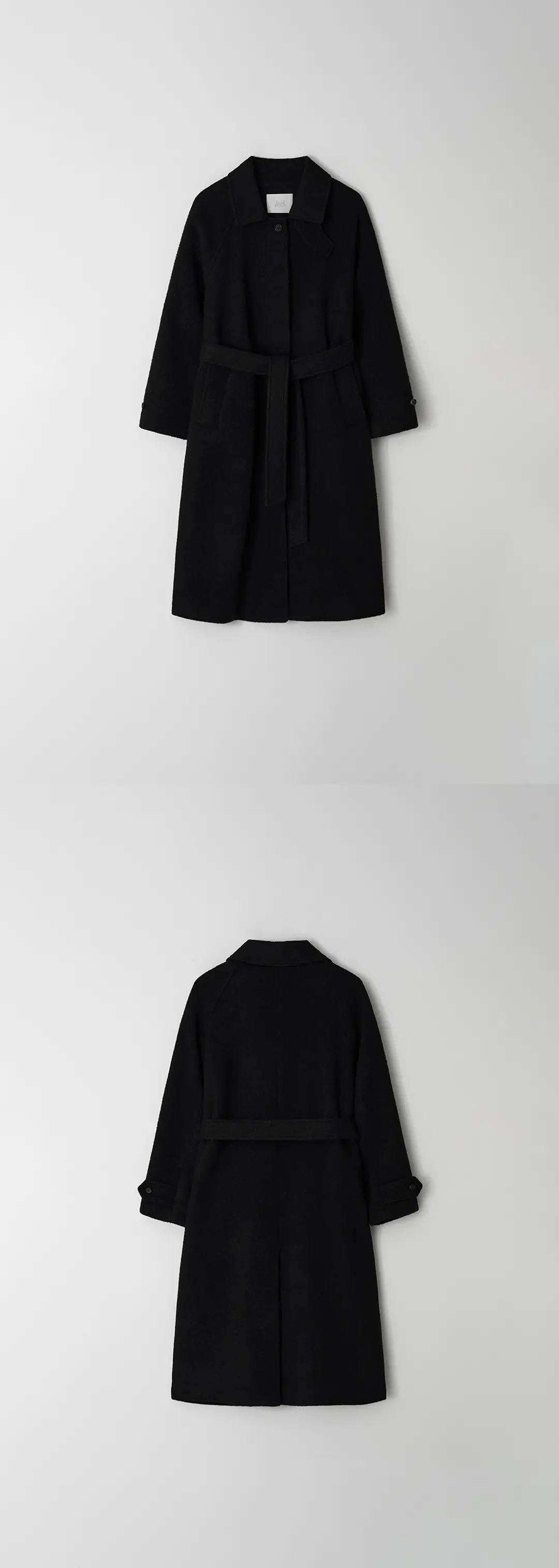 블루브릭 Balmacaan boucle coat (black) 상품 이미지 3