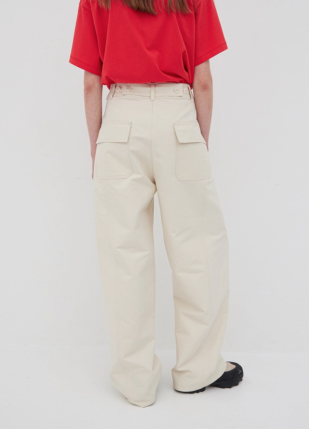 르바 French Wide Chino Pants - Cream 상품 이미지 2