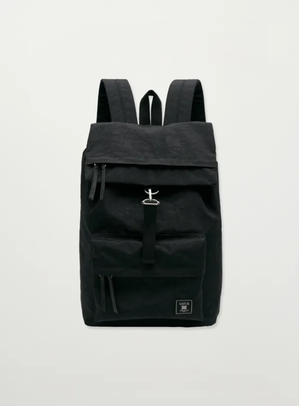 Nylon Washed Backpack - Black