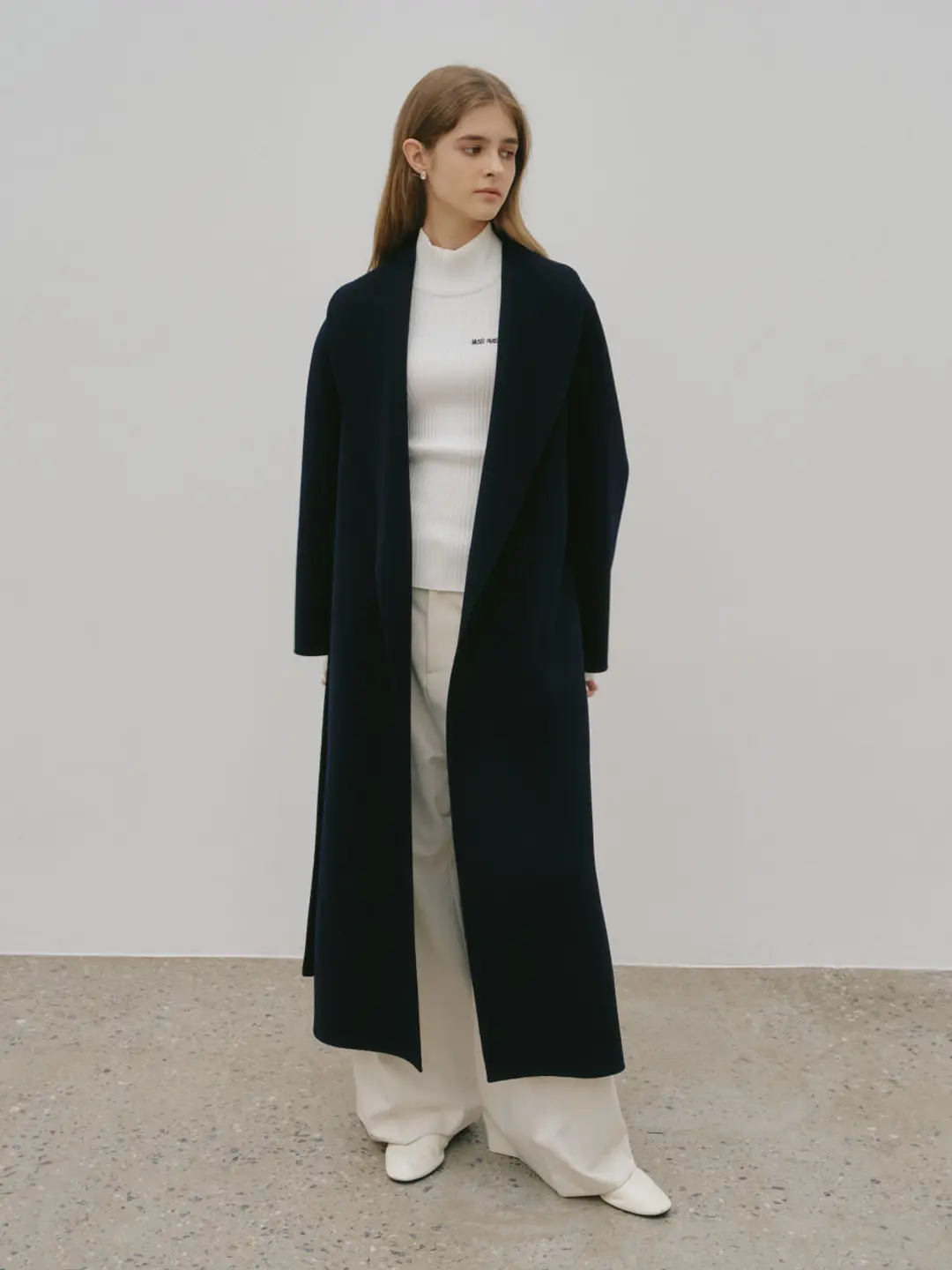 뮤제 [7th] SENNE Cashmere Shawl Collar Handmade Coat_Royal Navy 상품 이미지 2