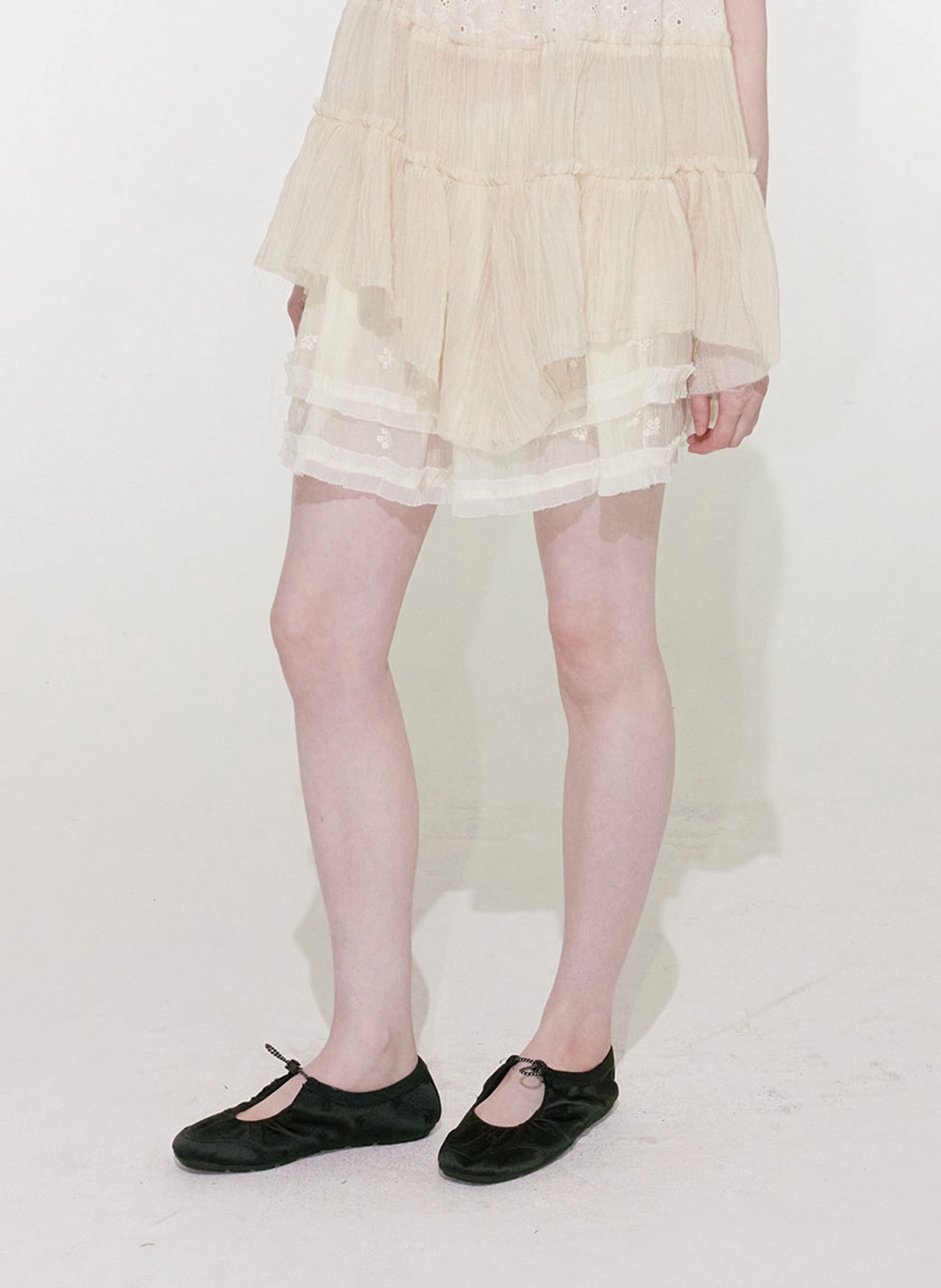 루루서울 Double Chiffon Layered Skirt (Ivory) 상품 이미지 2