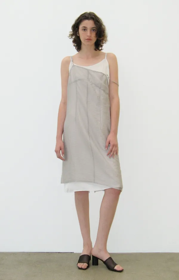 LAYERED SHEER DRESS SET, PALE GRAY SET