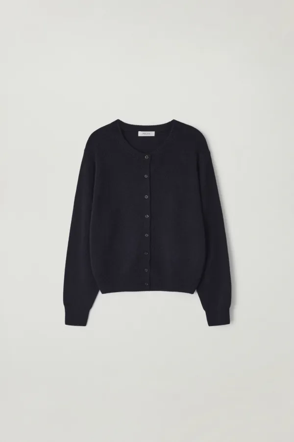 Tape wool cardigan (Navy)