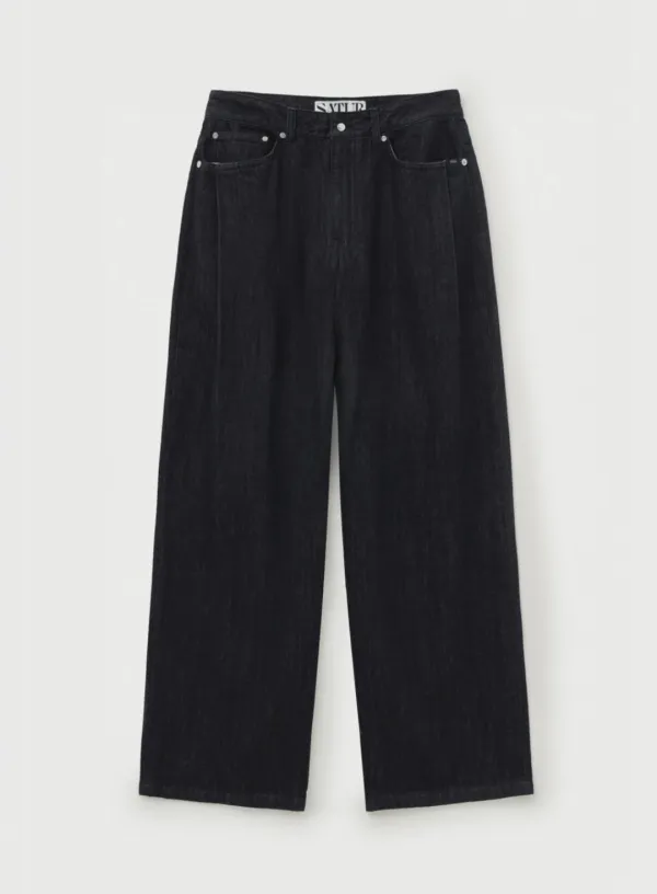 [RIIZE\'s Pick] Wide Curved Denim Pants - Indigo