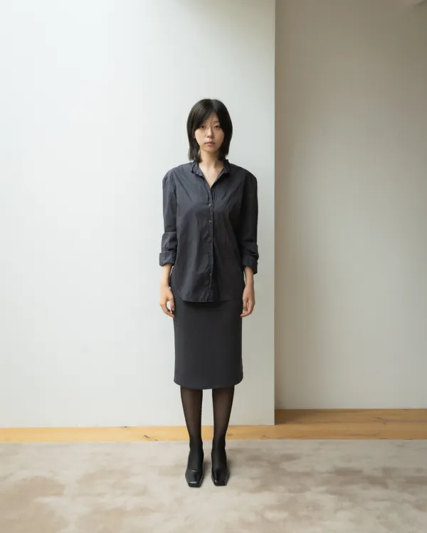 Folded midi skirt (charcoal)