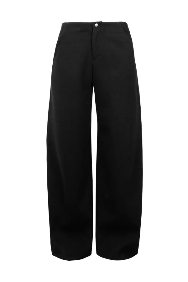 BASIC KNIT WIDE PANTS BLACK