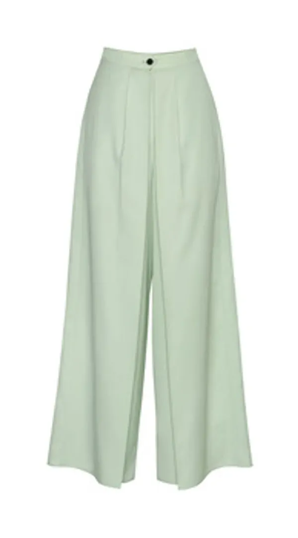 PAPER TROPICAL WOOL WIDE LEG PANTS
