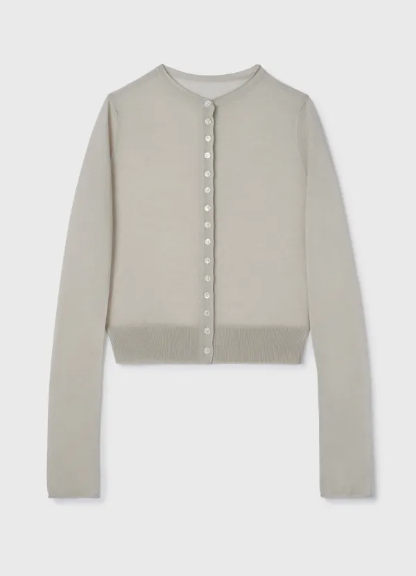 Sheer Button Cardigan / Ivory