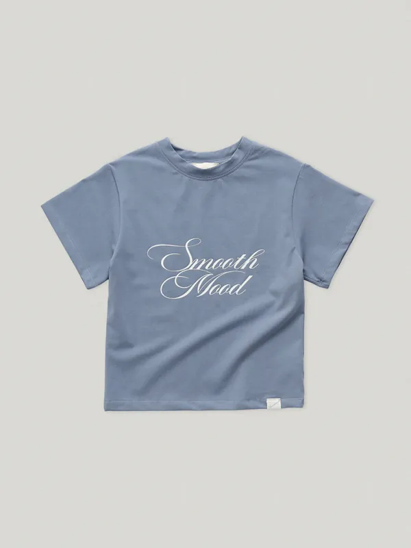 Flow Script Logo Tee Blue Gray (3rd)