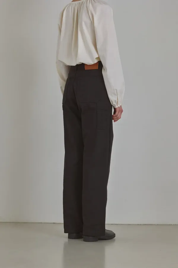 [2nd]semi-wide carpenter pants [black]
