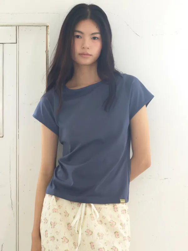 Solid Boat-neck T-Shirt - Navy