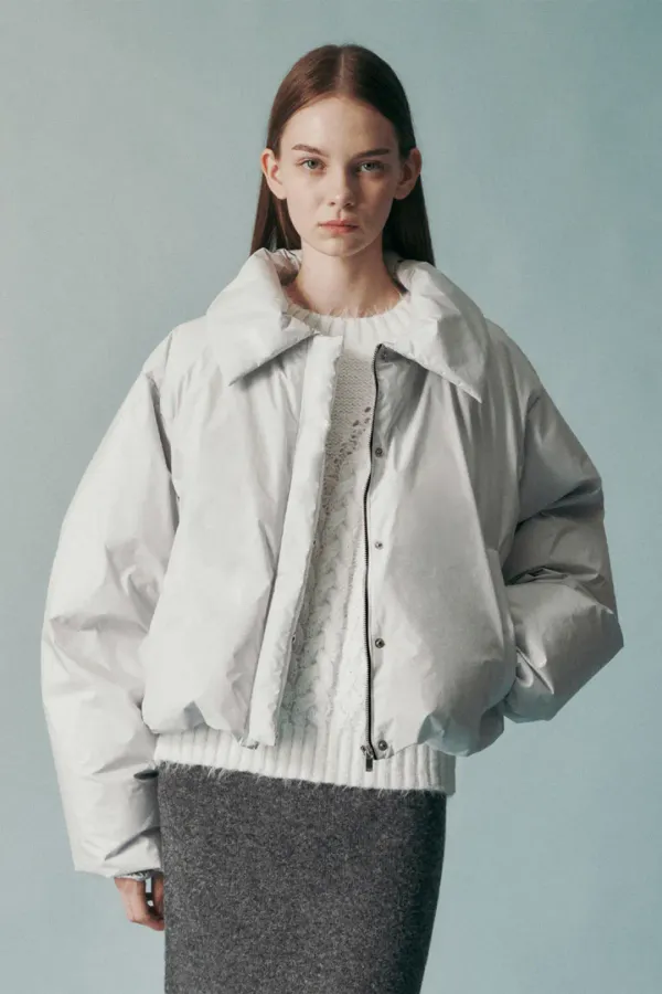MELANGE DUCK DOWN PUFFER SEASALT