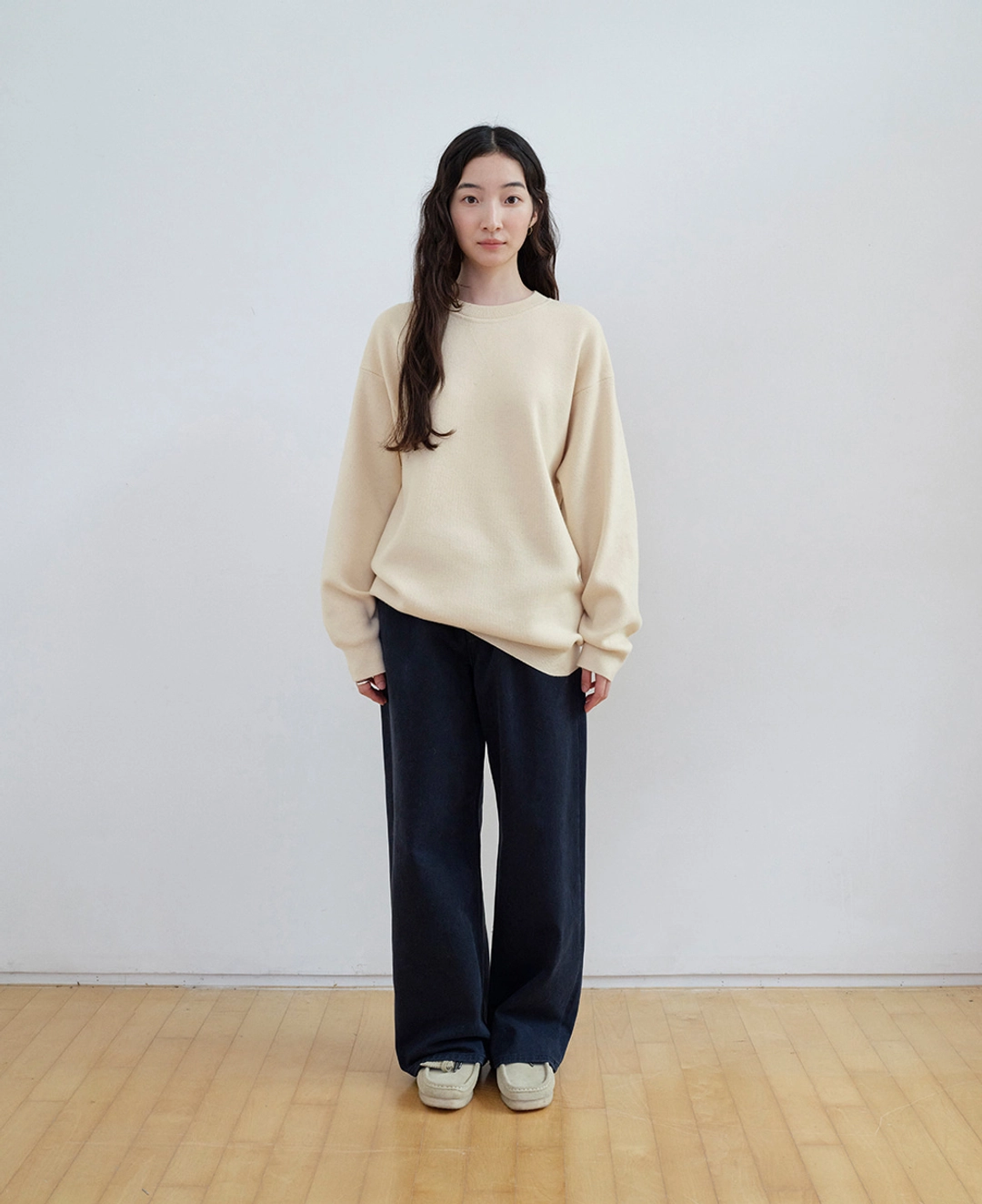 스텝어라운드 Superfine Wool Jacquard Knit MTM_BUTTER CREAM 상품 이미지 1