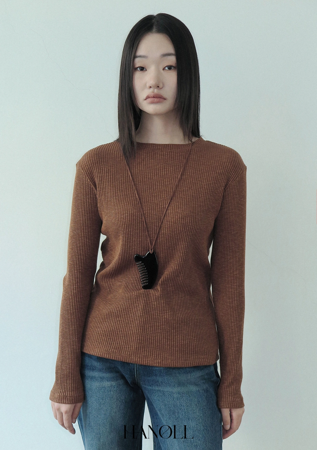 한올 Thumb Hole Tee (Brown) 상품 이미지 2