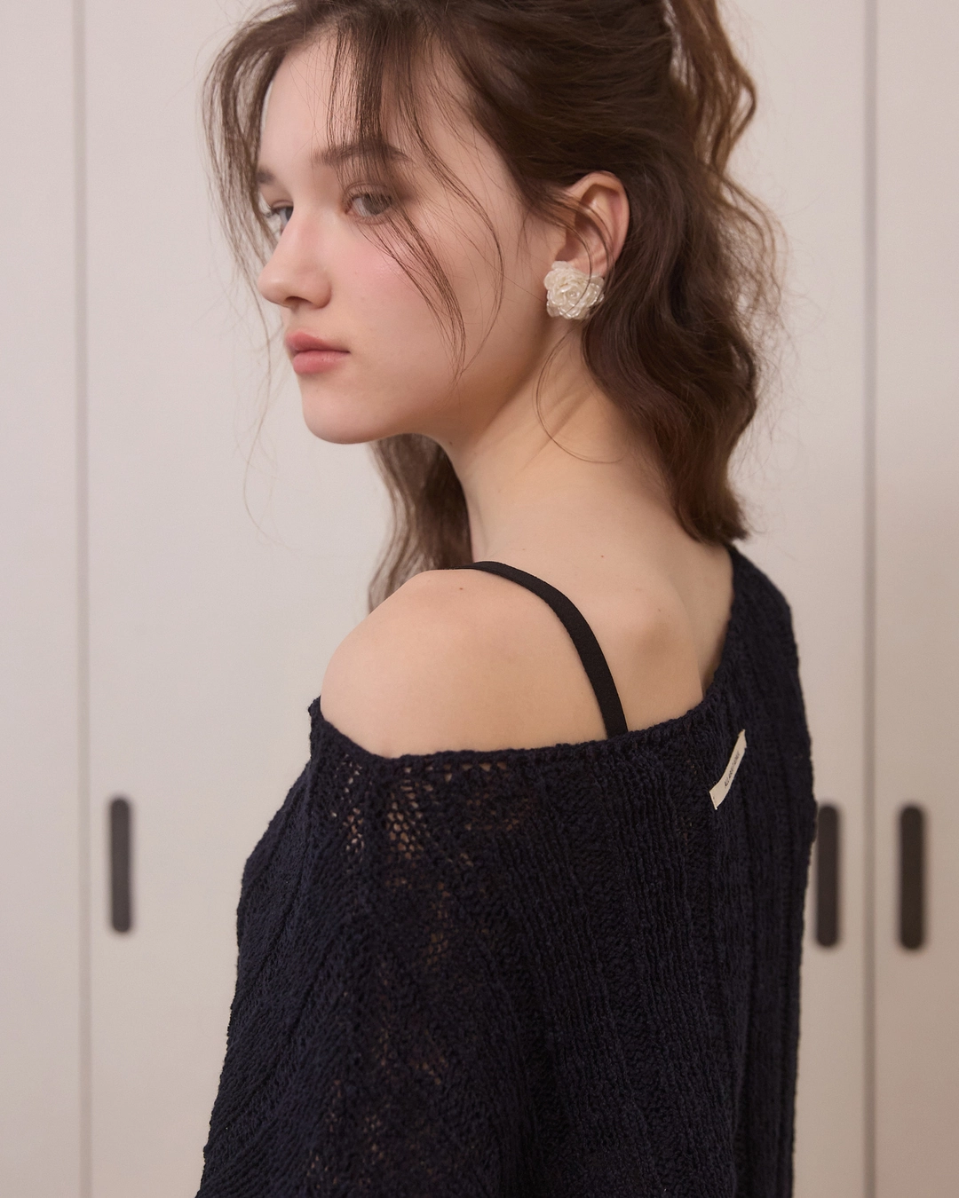 어다울 Soft bloom cable knit - navy 상품 이미지 2