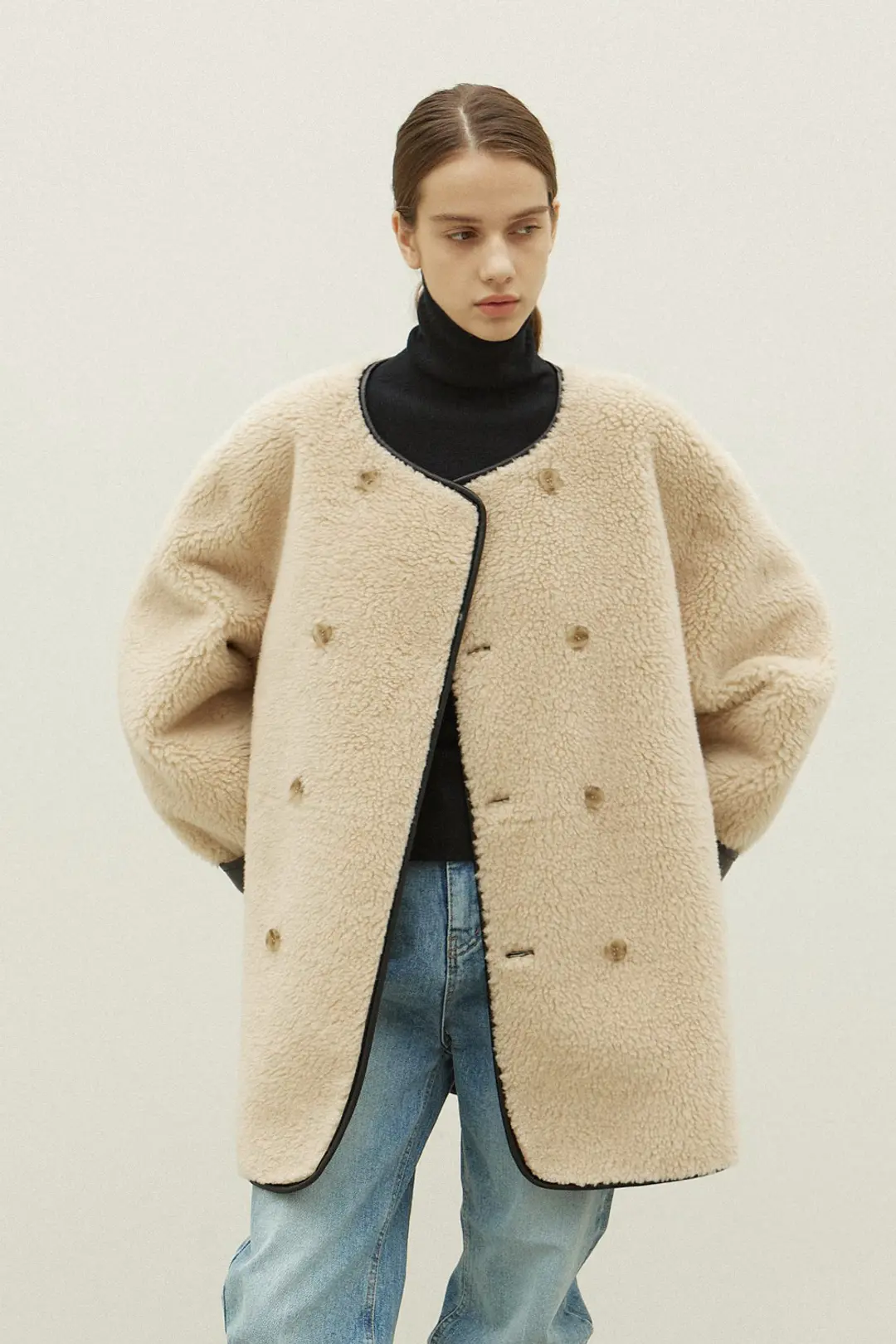 오브오브 Mateo reversible mustang coat_black 상품 이미지 2