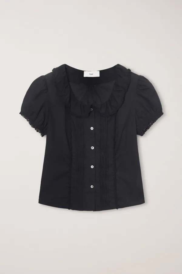 FRILL COLLARED BLOUSE BLACK_UDBL6B223BK