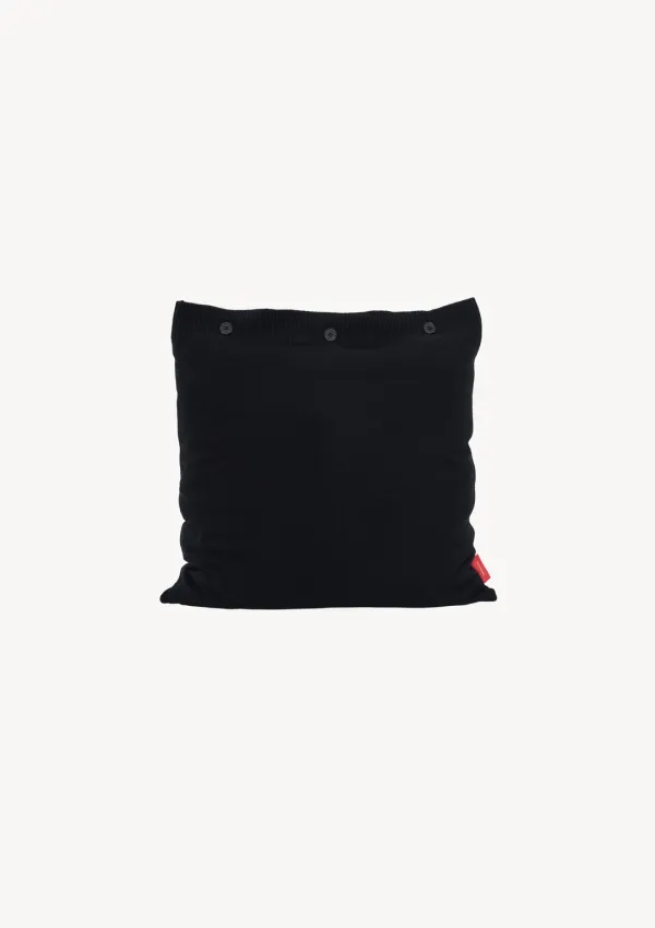 [Exclusive] Button Knitted Cushion Cover in Black