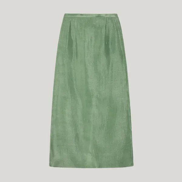[Restock] glossy maxi skirt_mint