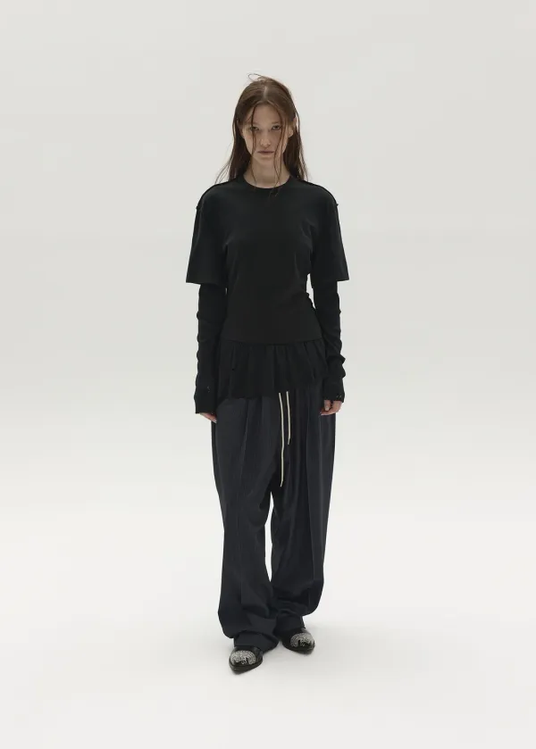 LAYERED LONG-SLEEVE TOP (BLACK)