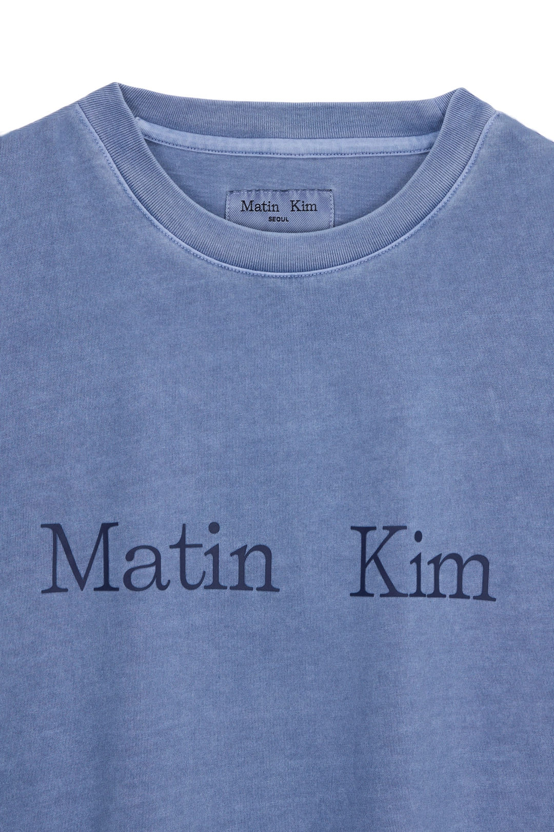 마뗑킴 PIGMENT LOGO TOP IN POWDER BLUE 상품 이미지 2