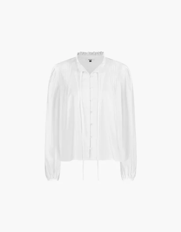 frill blouse - white