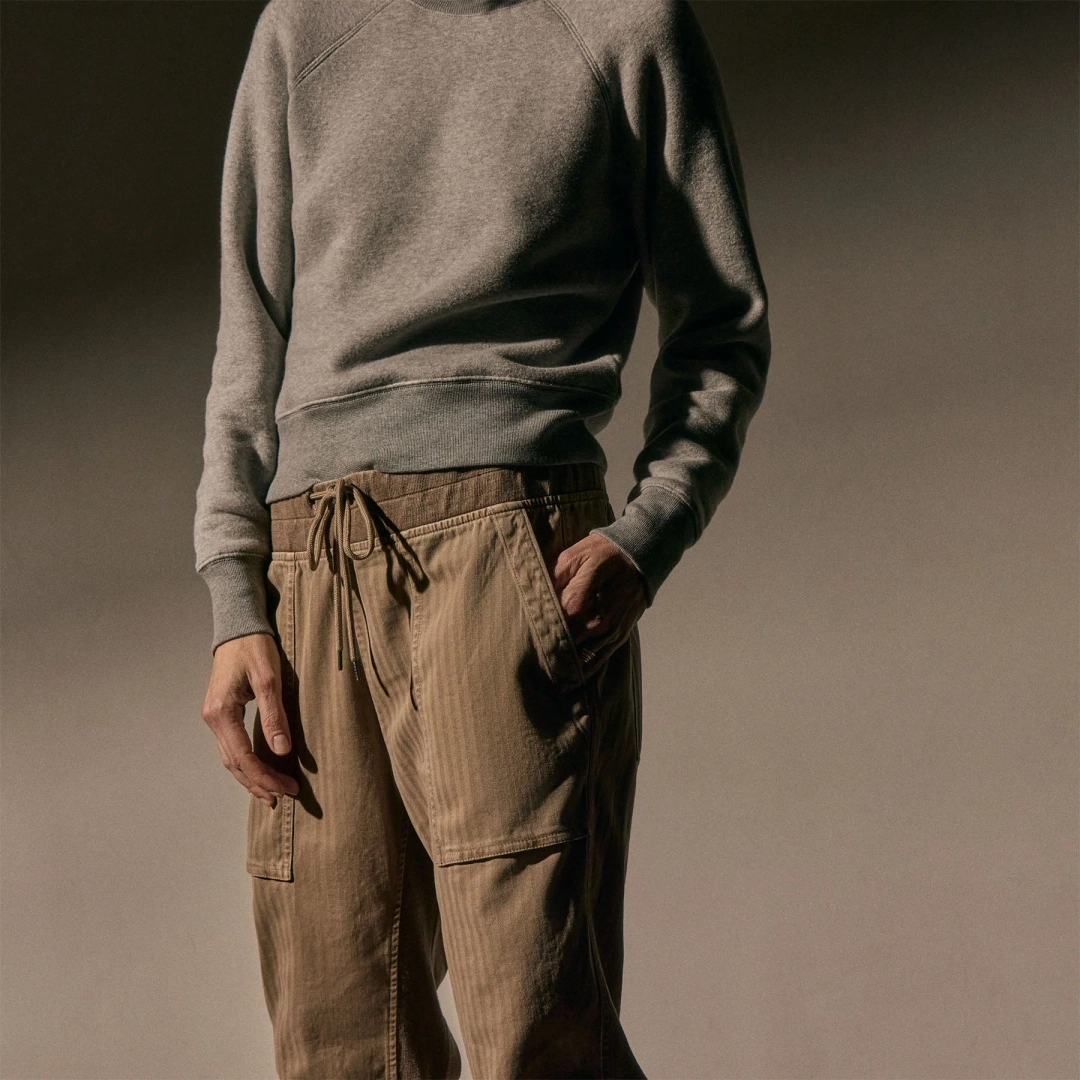 제임스펄스 Herringbone Twill Mixed Media Pant - Soft Beige Pigment 상품 이미지 2