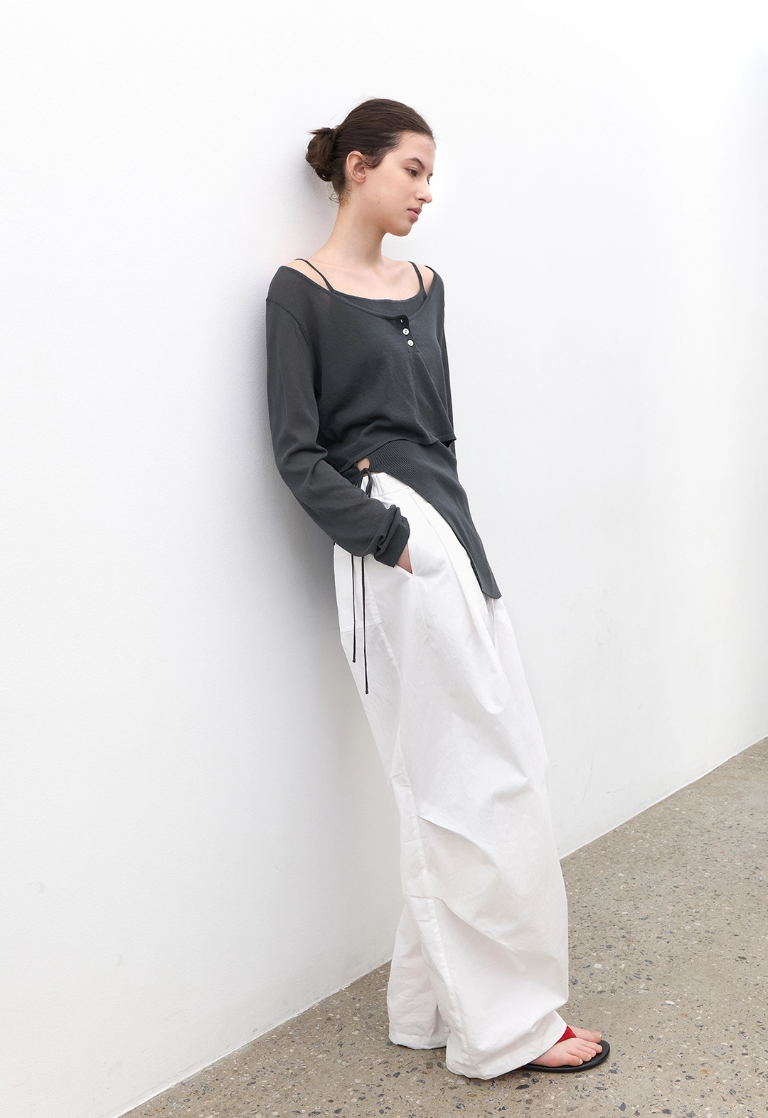 아뜰리에 나인 (T-7247)LAYERD HENRY NECK KNIT SET 상품 이미지 2
