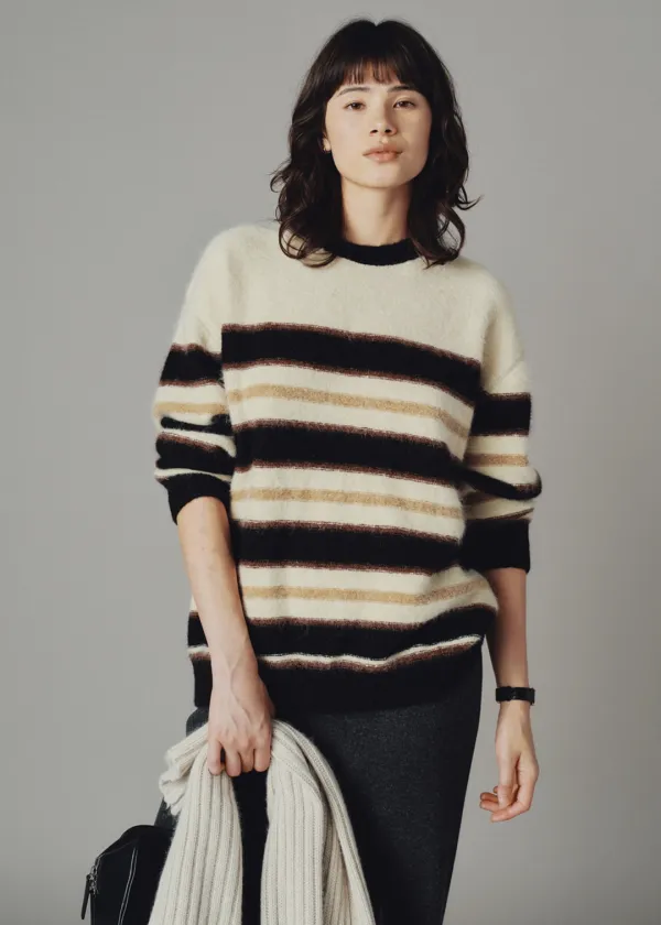 Alpaca stripe knit (beige)