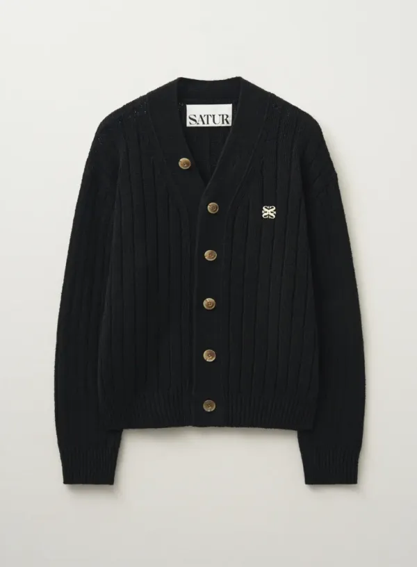[RIIZE\'s Pick] Faro Over Size Boucle Cardigan - Classic Black
