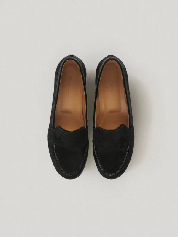 Key Pony Hair Loafer Black
