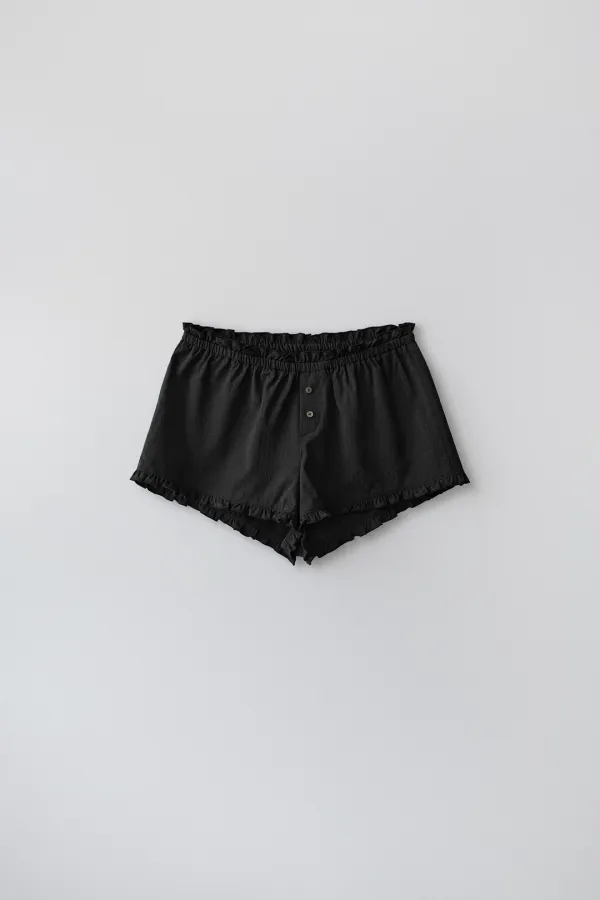 Ella frill half pants (black)