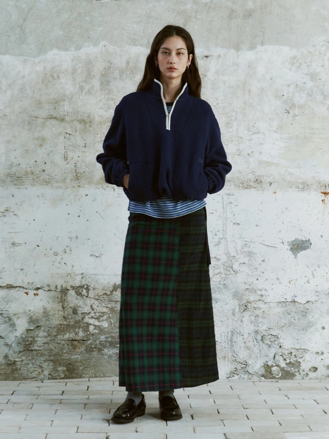 프리터 Tartan Check Maxi Skirt Green_F254SK01 상품 이미지 2