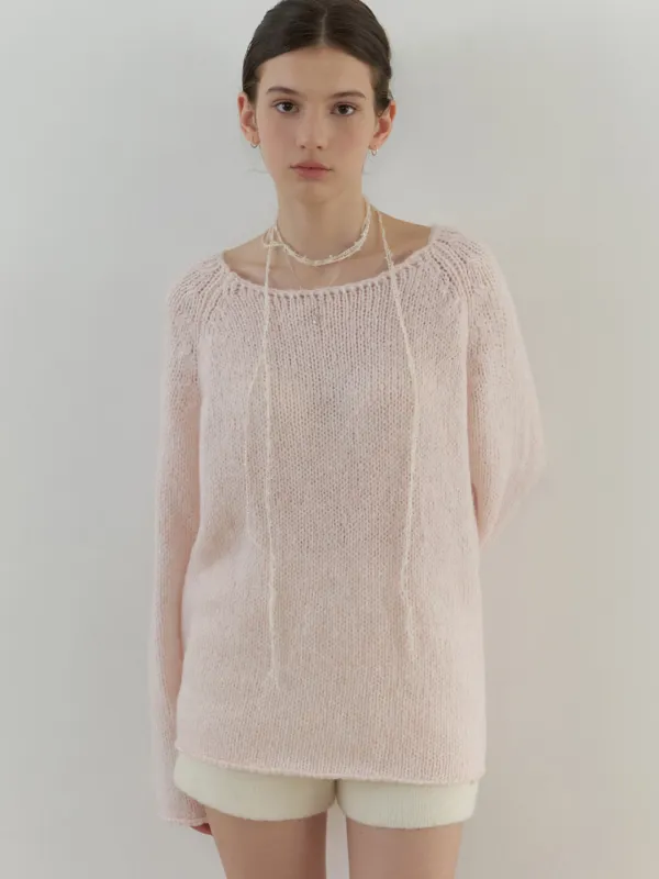Bonheur raglan knit (powder pink)