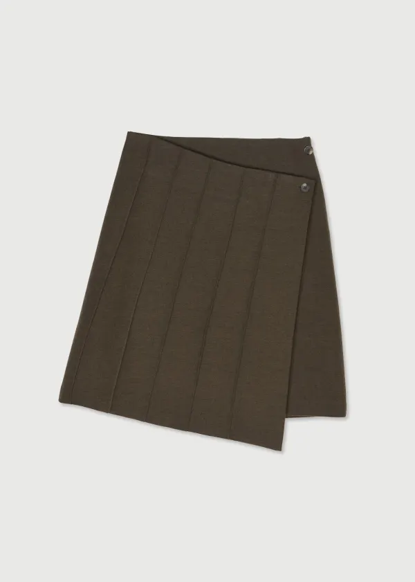 TWO - WAY PLEATS SKIRT - BROWN