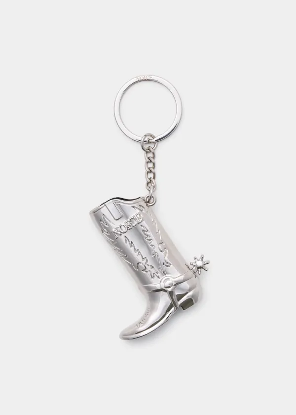 WESTERN BOOT KEYRING - SILVER