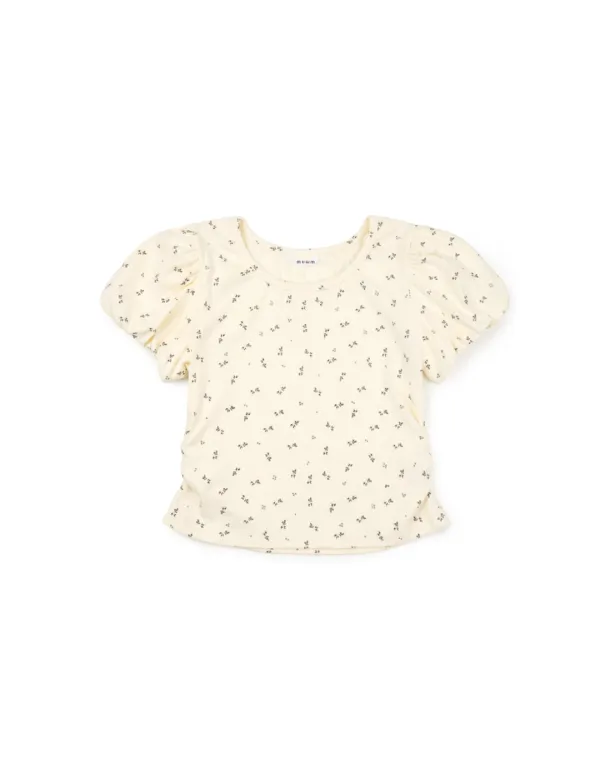 [Flower] Scoop Puff Tee (Cream)