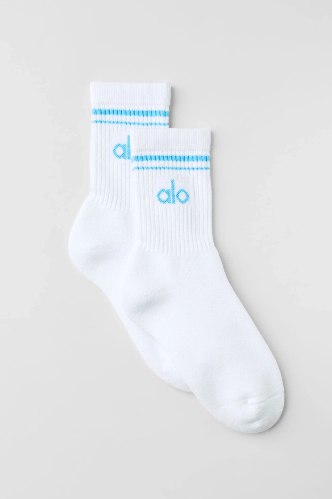 알로요가 Unisex Half-Crew Throwback Sock - White/Azure Blue 상품 이미지 1