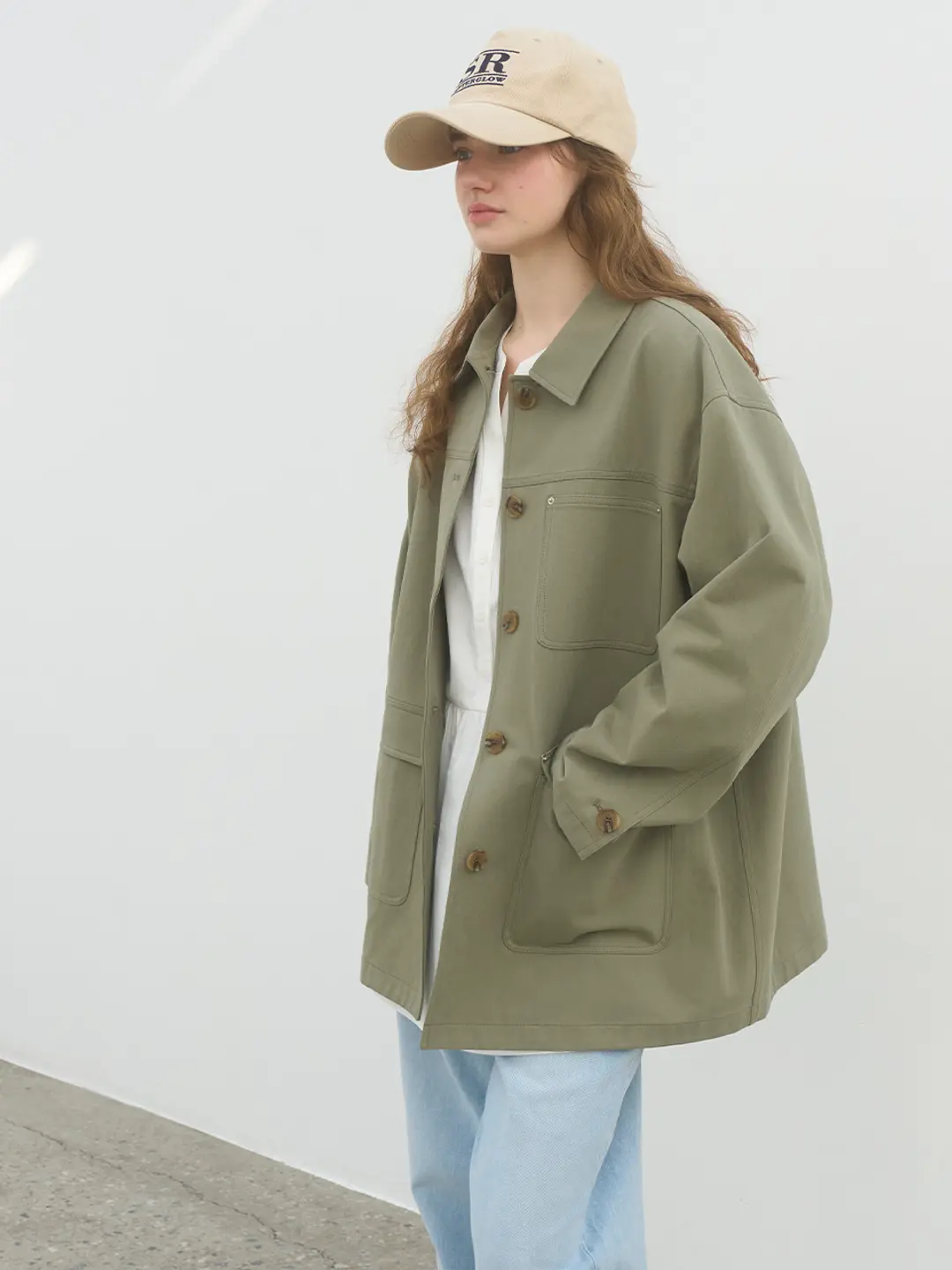 쏘이르 POCKET WORK JACKET - KHAKI 상품 이미지 2