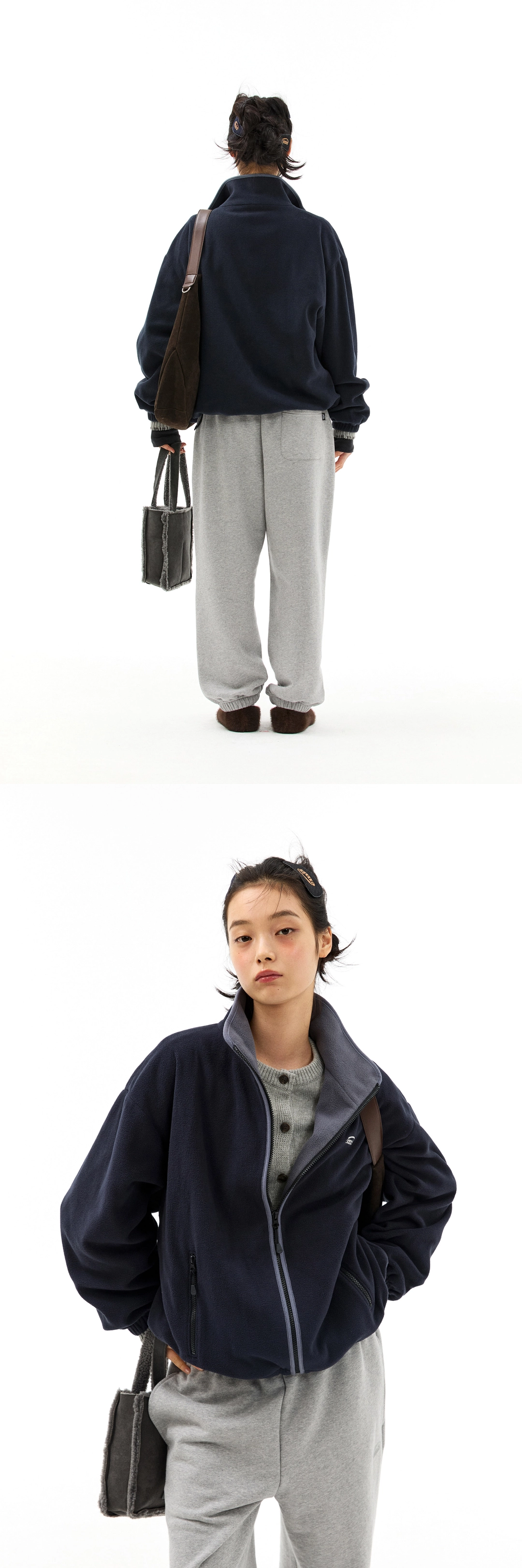 이미스 NEW LOGO FLEECE JACKET-NAVY 상품 이미지 3