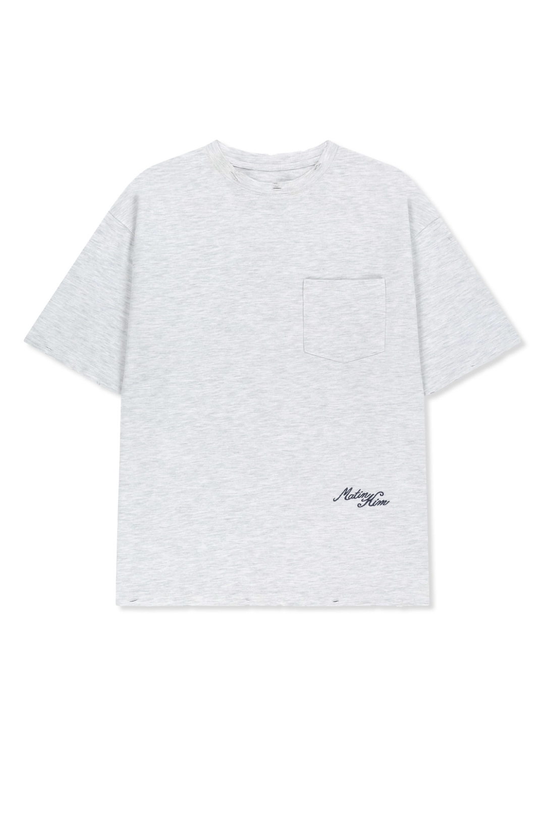 마뗑킴 CALLIGRAPHY BACK LOGO POCKET TOP IN LIGHT GREY 상품 이미지 1